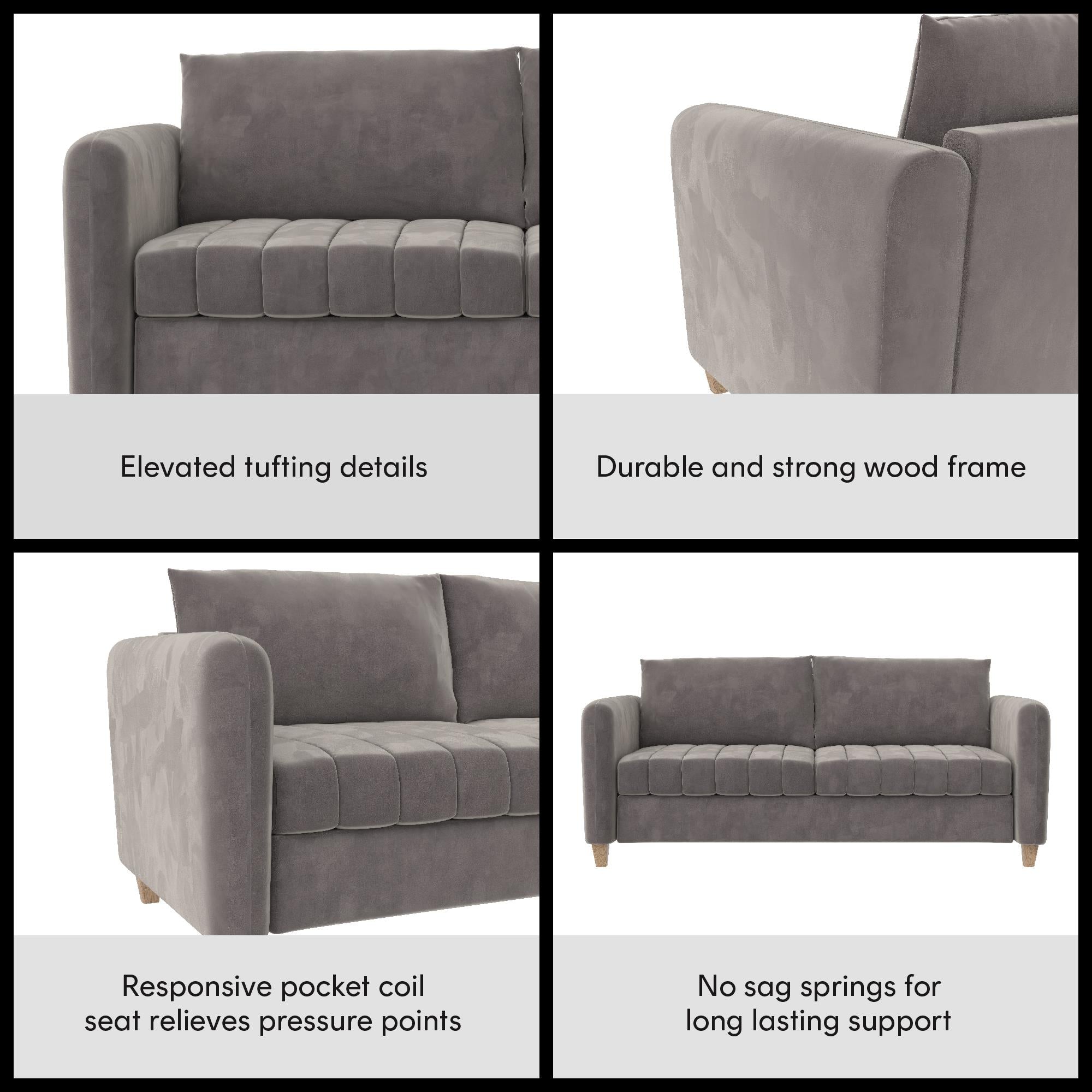 CosmoLiving Coco Sofa - Rustic Gray