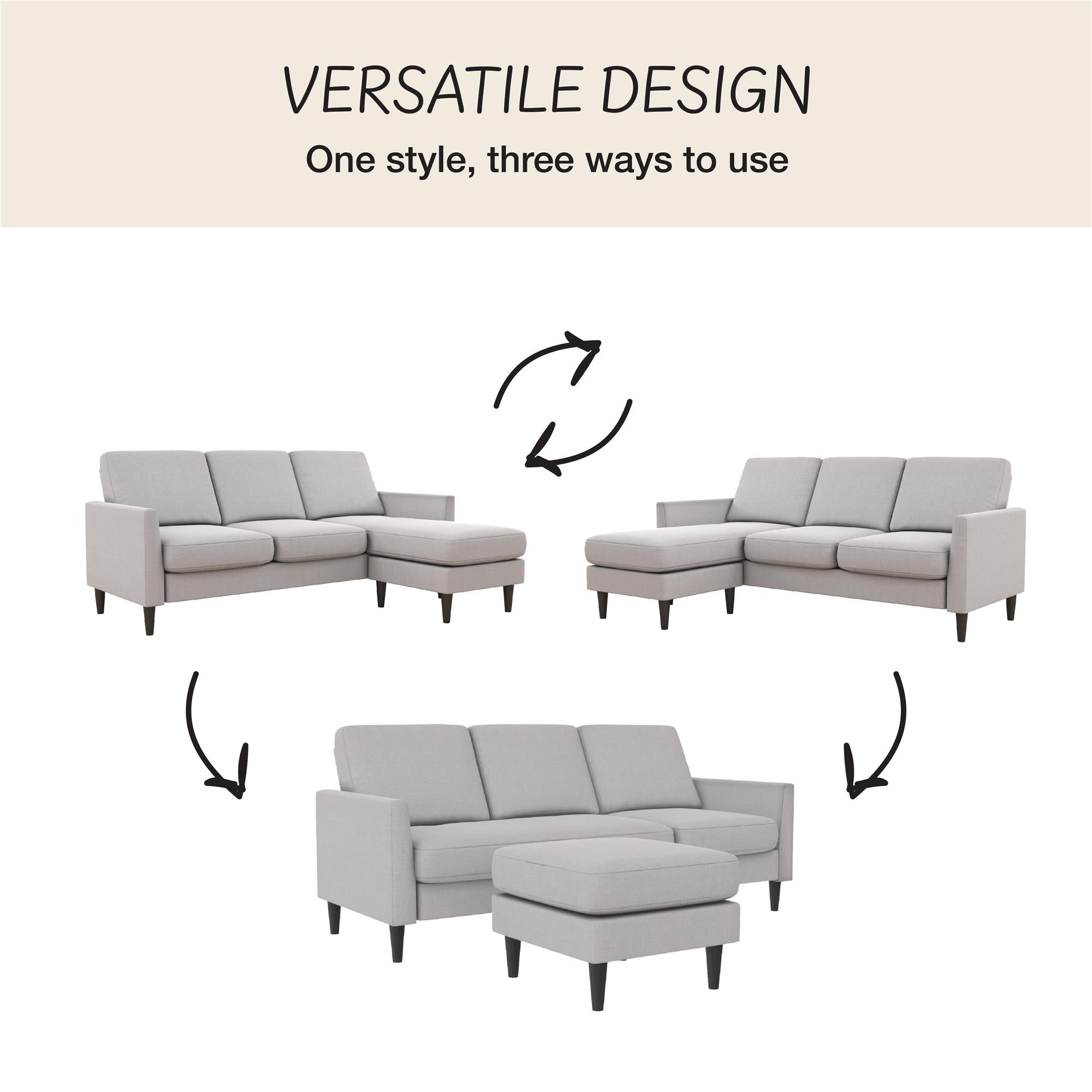 Mr. Kate Winston Reversible Sofa Sectional - Light Gray