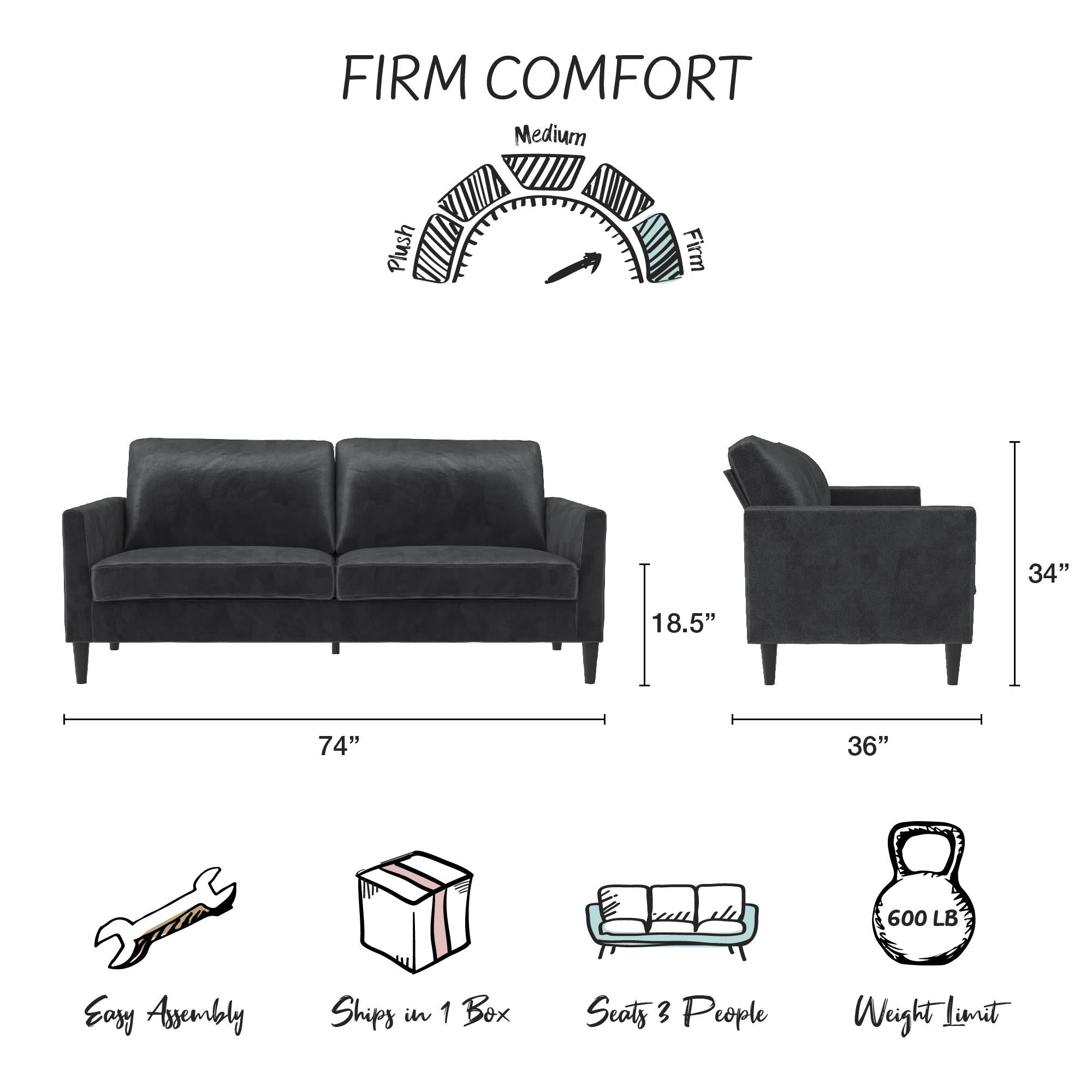 Mr. Kate Winston Sofa - Dark Gray