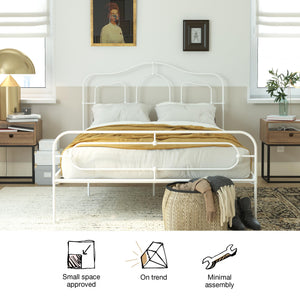Mr. Kate Primrose Metal Bed - White - Queen
