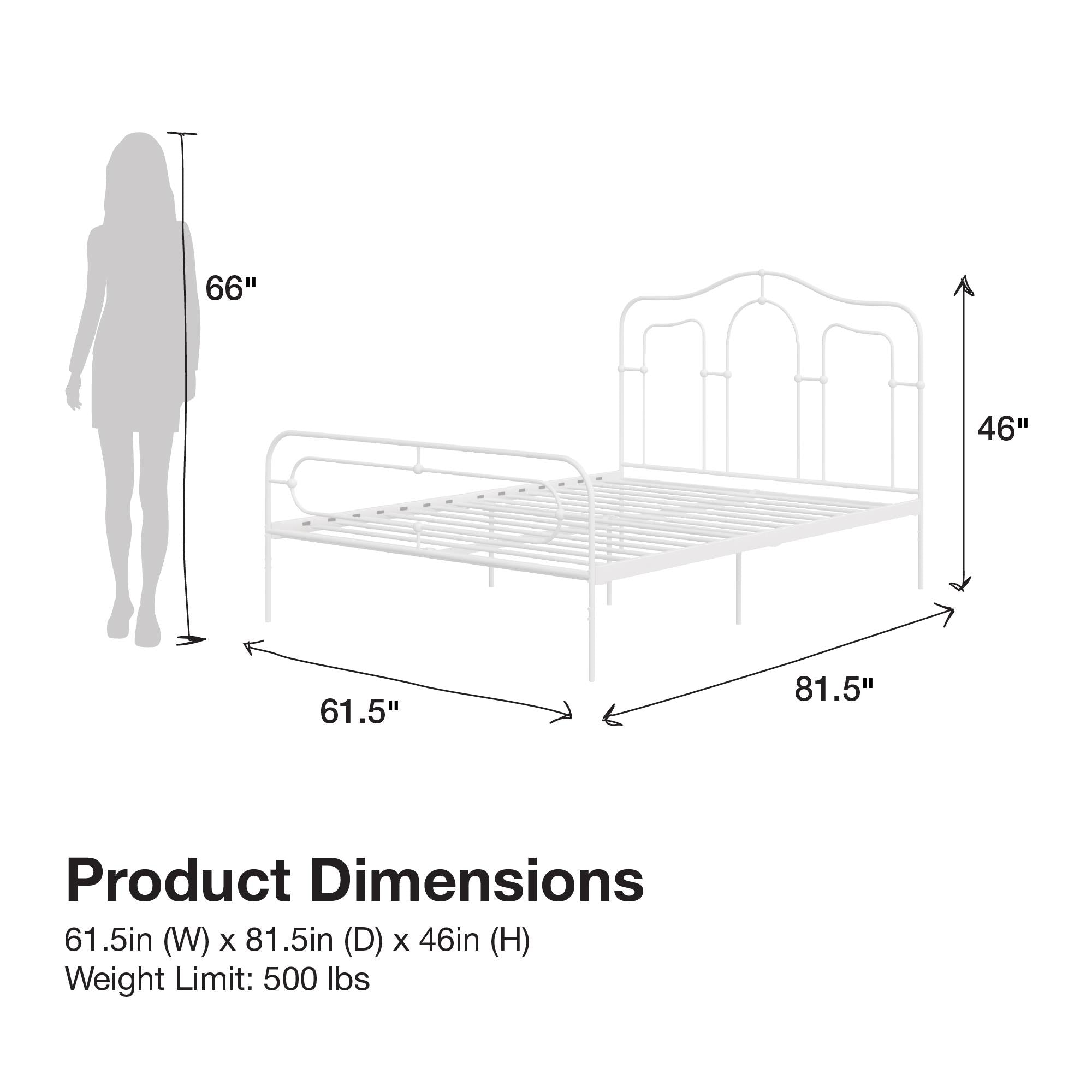 Mr. Kate Primrose Metal Bed - White - Queen