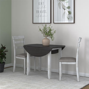 DHP Jersey 3-Piece Drop Leaf Wood Dining Set - Oyster