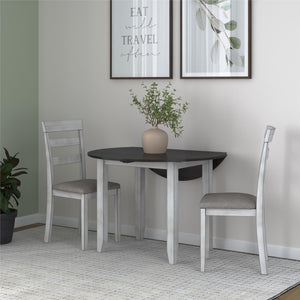 DHP Jersey 3-Piece Drop Leaf Wood Dining Set - Oyster