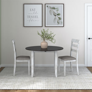 DHP Jersey 3-Piece Drop Leaf Wood Dining Set - Oyster