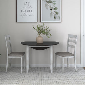DHP Jersey 3-Piece Drop Leaf Wood Dining Set - Oyster