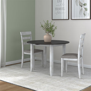 DHP Jersey 3-Piece Drop Leaf Wood Dining Set - Oyster