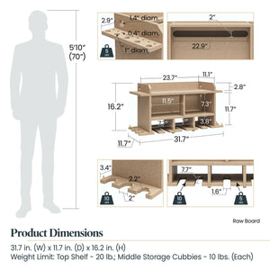 Systembuild Evolution Benford Wall Mount Tool Organizer - Raw Board