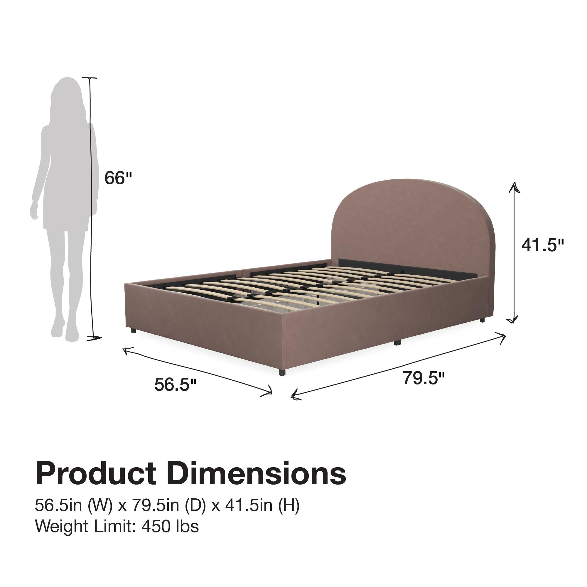 Mr. Kate Moon Upholstered Bed with Storage - Blush - Full