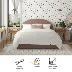 Mr. Kate Moon Upholstered Bed with Storage - Blush - Full