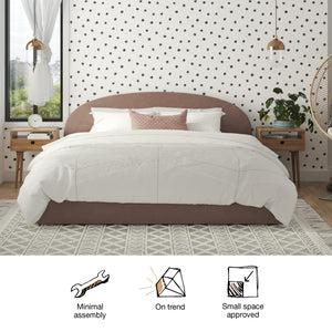 Mr. Kate Moon Upholstered Bed with Storage - Blush - King