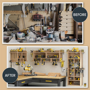 Systembuild Evolution Benford 48" Extra Large Vertical Wall Mount Tool Organizer - Raw Board