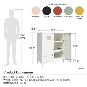 Systembuild Evolution Mission District 2 Door Metal Locker Accent Cabinet - Black