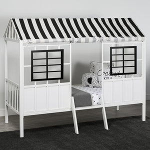 Little Seeds Rowan Valley Forest Loft Bed, Black/White, Twin - White/Black - Twin