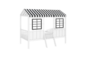Little Seeds Rowan Valley Forest Loft Bed, Black/White, Twin - White/Black - Twin