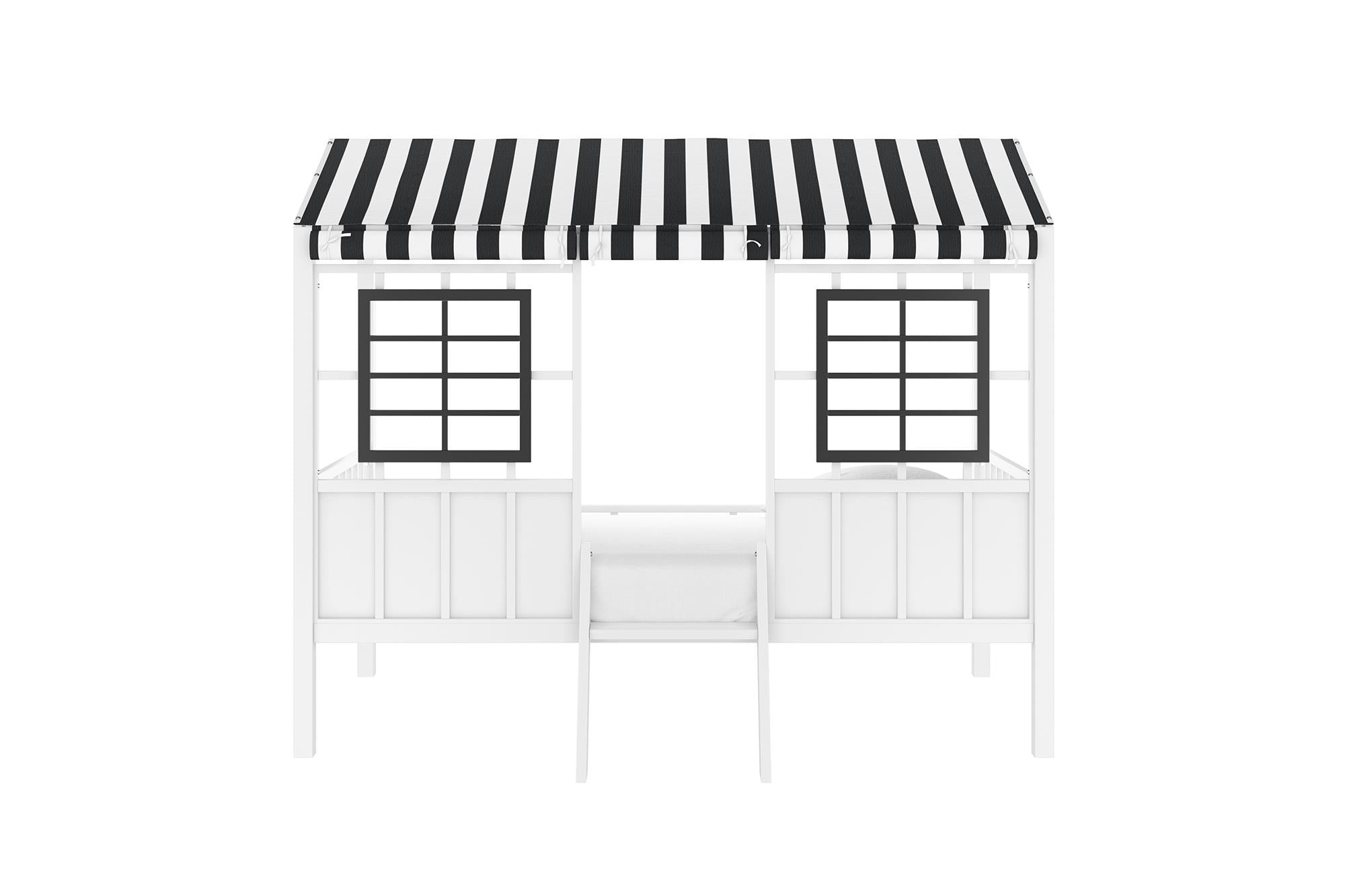 Little Seeds Rowan Valley Forest Loft Bed, Black/White, Twin - White/Black - Twin