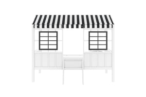 Little Seeds Rowan Valley Forest Loft Bed, Black/White, Twin - White/Black - Twin