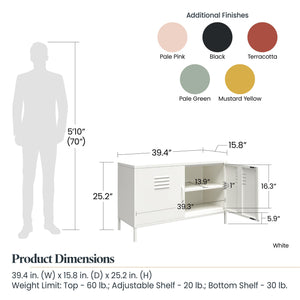 Systembuild Evolution Mission District 2 Door Metal Locker Accent Cabinet - White