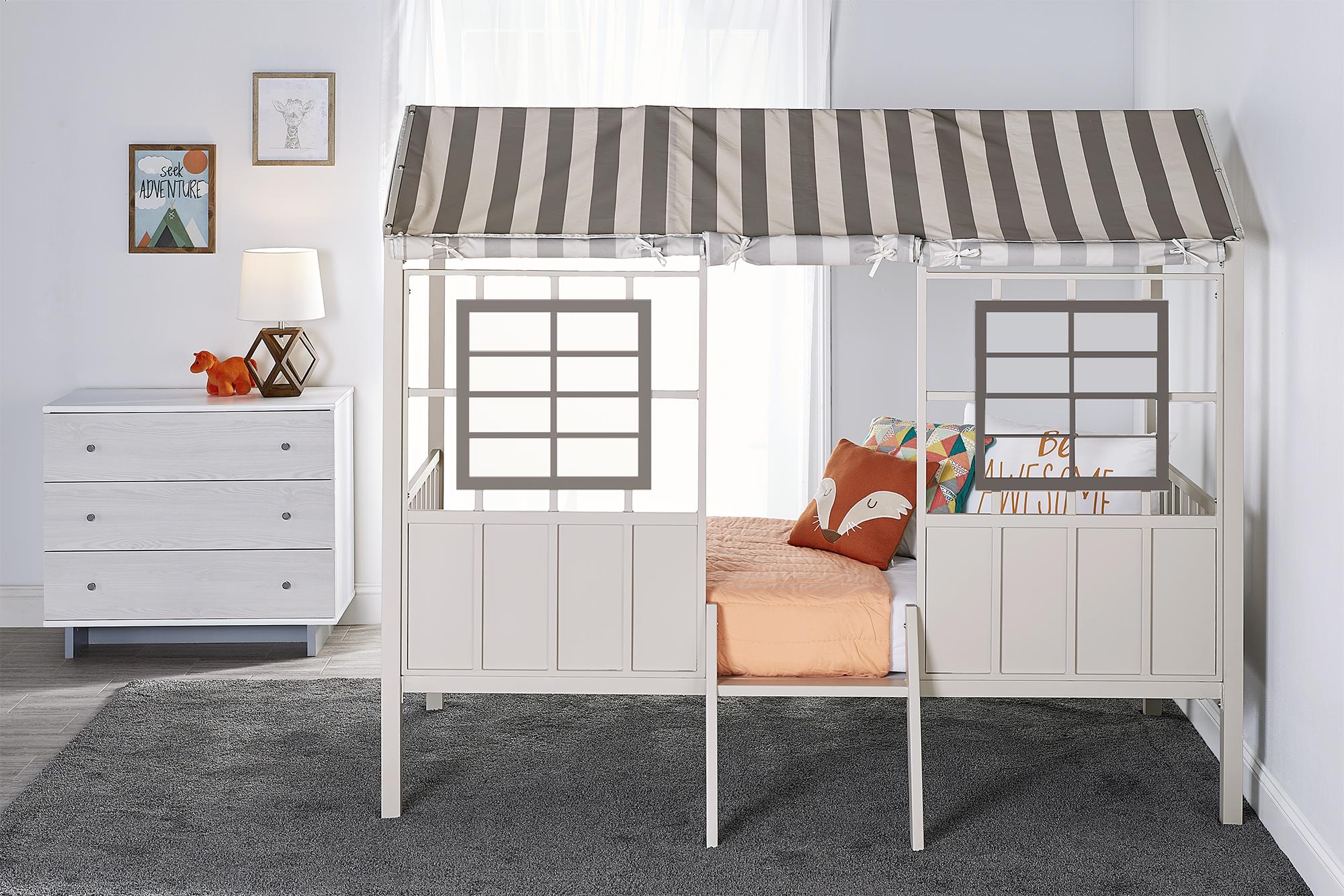 Little Seeds Rowan Valley Forest Loft Bed, Gray/Taupe, Twin - Gray - Twin