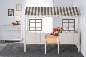 Little Seeds Rowan Valley Forest Loft Bed, Gray/Taupe, Twin - Gray - Twin