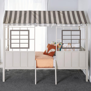 Little Seeds Rowan Valley Forest Loft Bed, Gray/Taupe, Twin - Gray - Twin