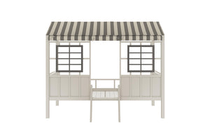 Little Seeds Rowan Valley Forest Loft Bed, Gray/Taupe, Twin - Gray - Twin