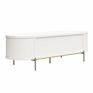 CosmoLiving Anastasia Modern Scalloped Oval TV Stand for TVs up to 65" - White