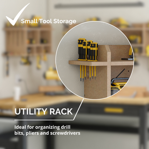 Systembuild Evolution Benford 48" Extra Large Vertical Wall Mount Tool Organizer - Raw Board