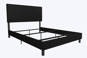 DHP Janford Upholstered Bed Frame - Black Faux Leather - Full