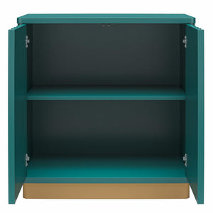 CosmoLiving Rene Scalloped Accent Cabinet - Emerald Green