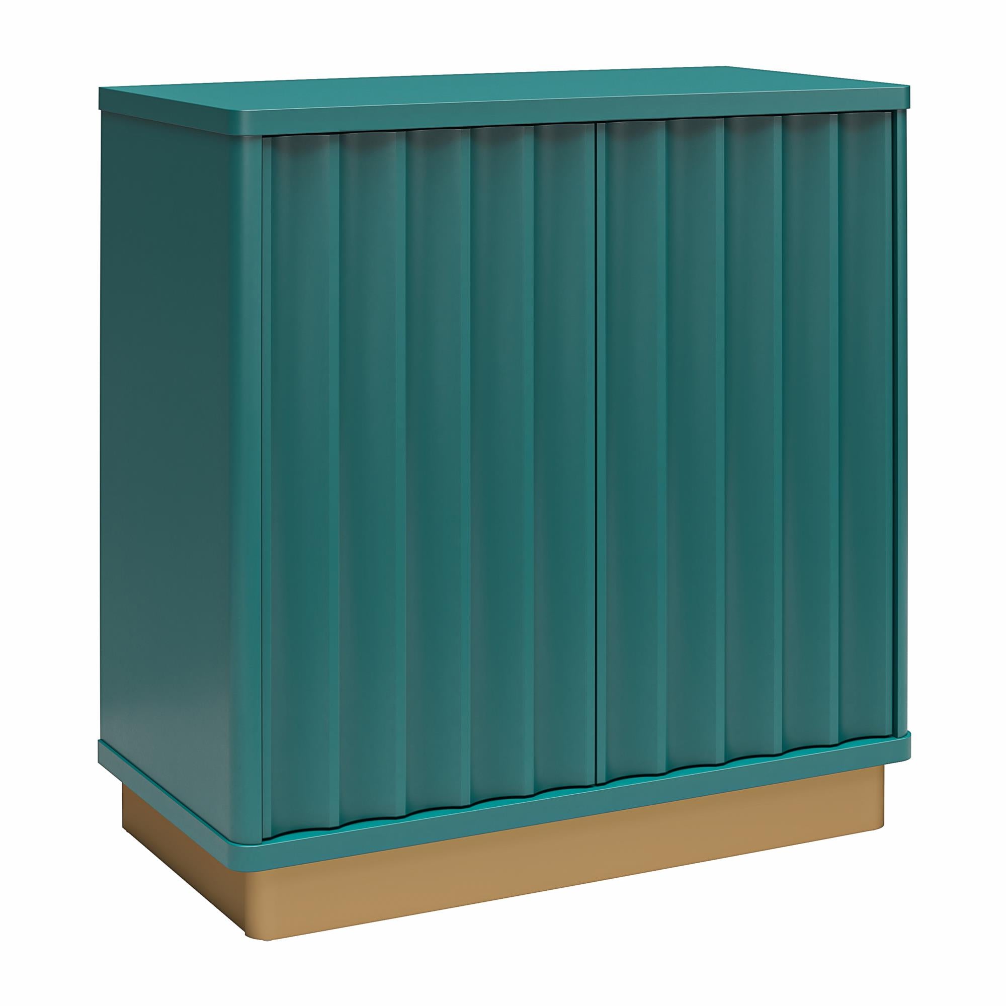 CosmoLiving Rene Scalloped Accent Cabinet - Emerald Green