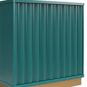 CosmoLiving Rene Scalloped Accent Cabinet - Emerald Green