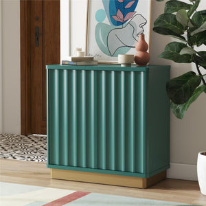 CosmoLiving Rene Scalloped Accent Cabinet - Emerald Green