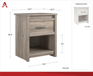 Ameriwood Home Bassinger Nightstand - Gray Oak
