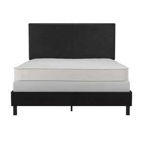 DHP Janford Upholstered Bed Frame - Black Faux Leather - Queen
