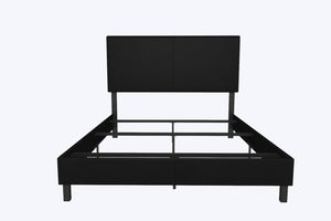 DHP Janford Upholstered Bed Frame - Black Faux Leather - Queen