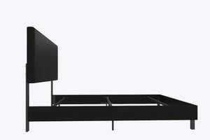 DHP Janford Upholstered Bed Frame - Black Faux Leather - Queen