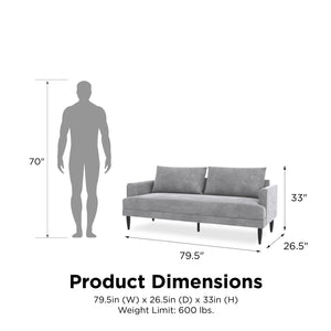 Novogratz Bailey Pillowback Sofa - Light Gray