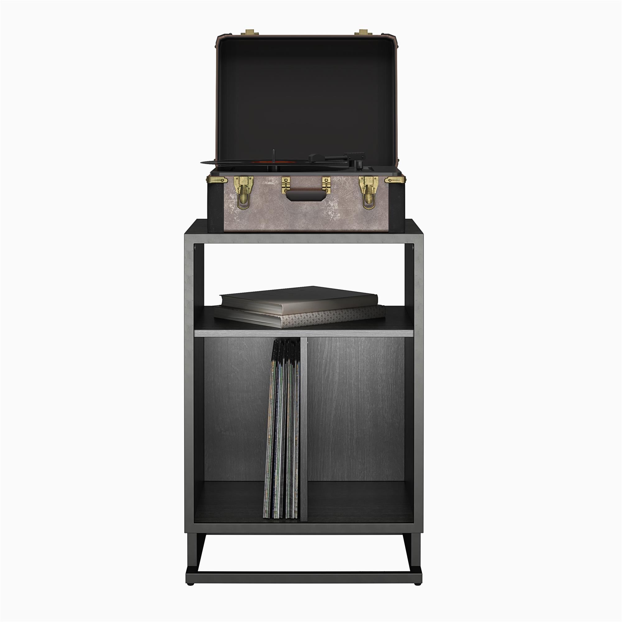 Novogratz Regal Turntable Stand / End Table - Black Oak