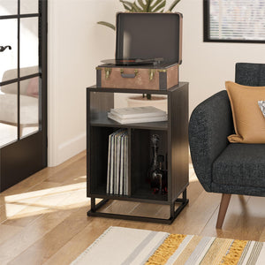 Novogratz Regal Turntable Stand / End Table - Black Oak