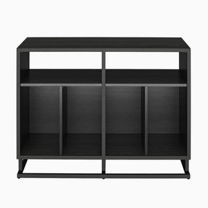 Novogratz Regal Double Wide Record Station/Accent Cabinet - Black Oak