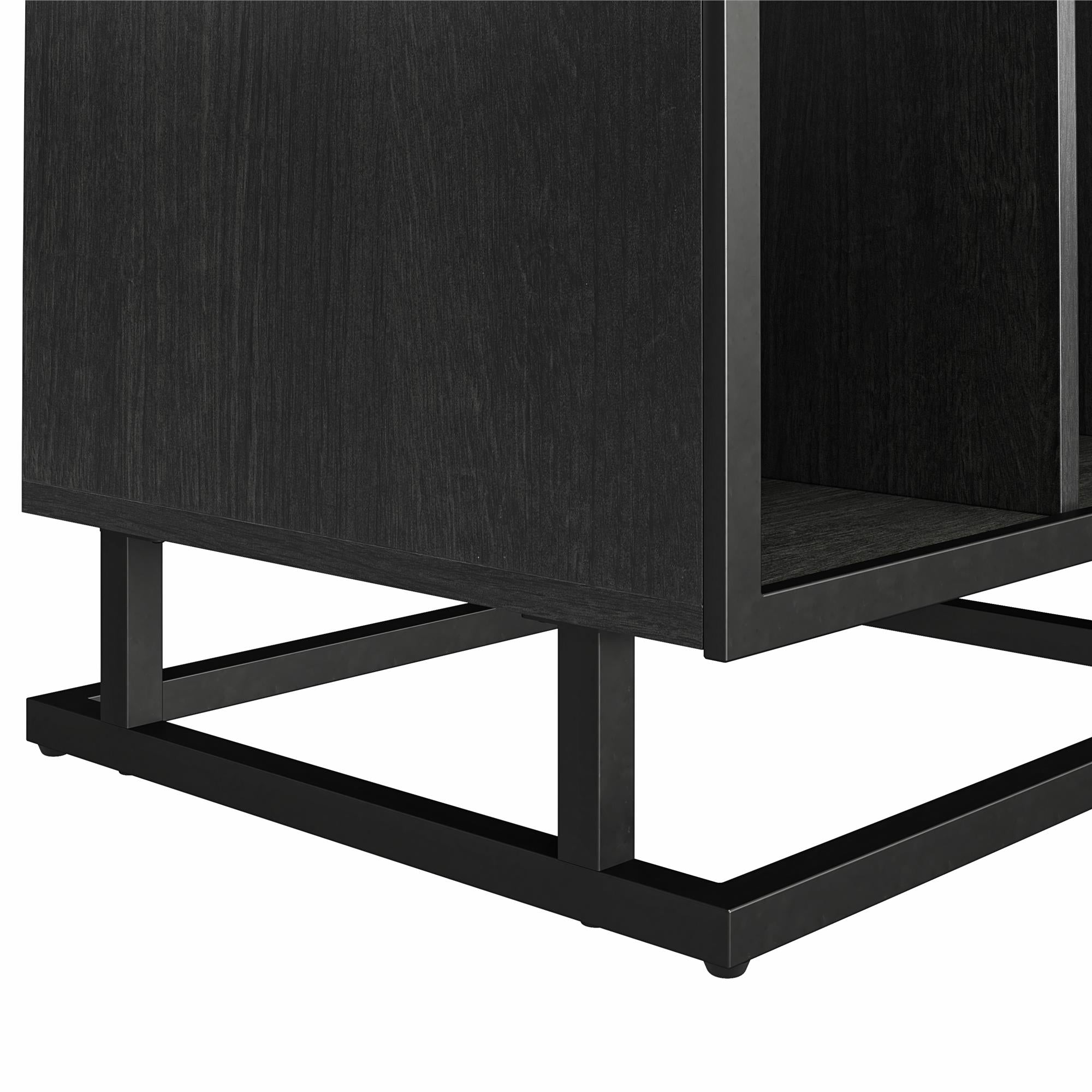 Novogratz Regal Double Wide Record Station/Accent Cabinet - Black Oak