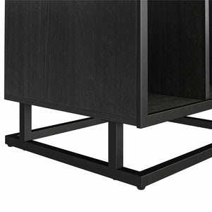 Novogratz Regal Double Wide Record Station/Accent Cabinet - Black Oak
