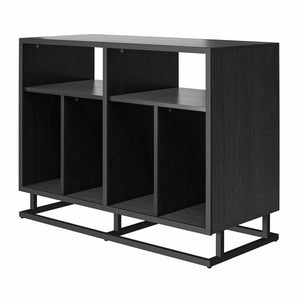 Novogratz Regal Double Wide Record Station/Accent Cabinet - Black Oak