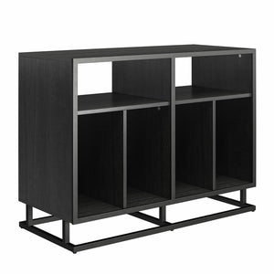 Novogratz Regal Double Wide Record Station/Accent Cabinet - Black Oak