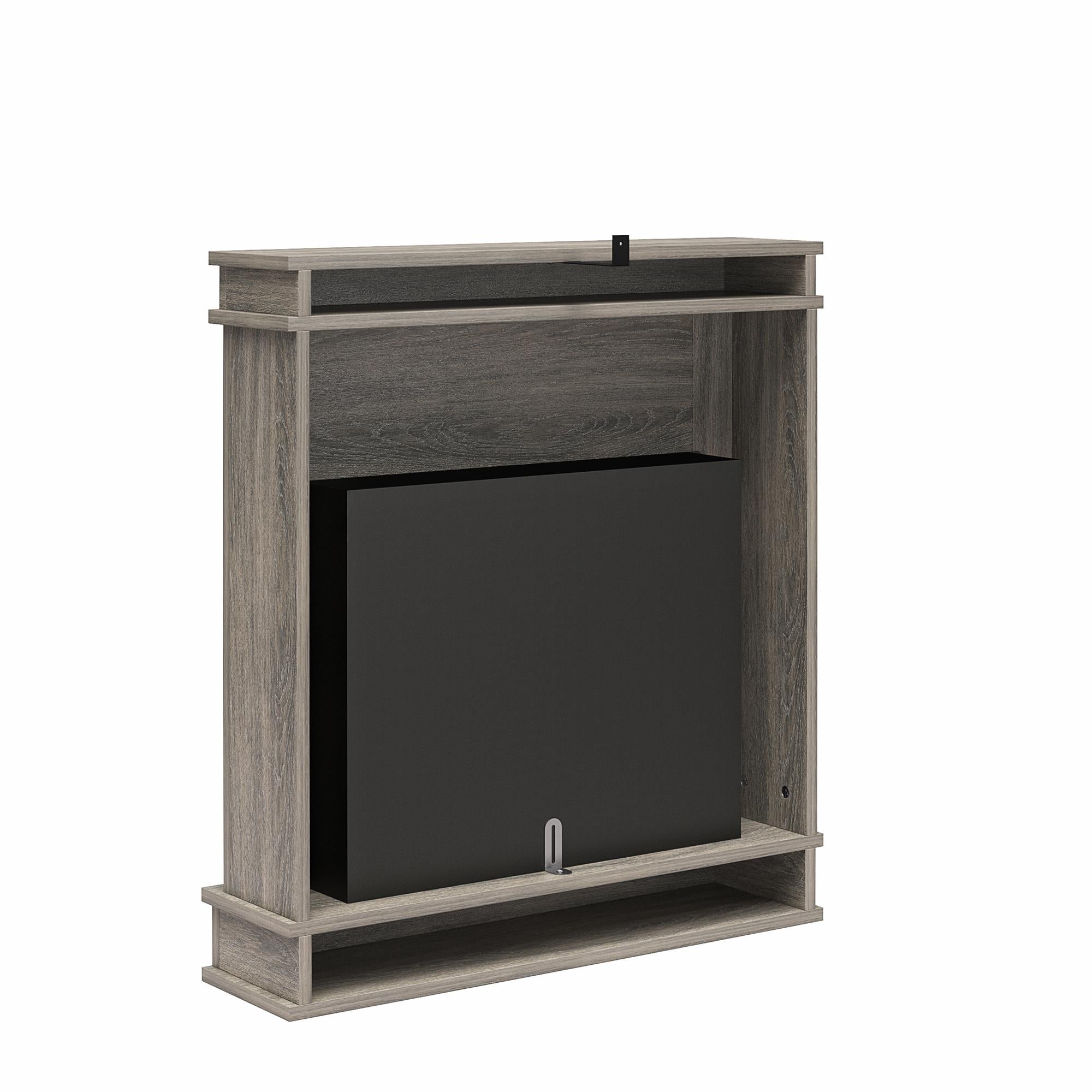 Ameriwood Home Mateo Electric Fireplace with Mantel and Touchscreen Display - Gray Oak