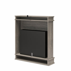 Ameriwood Home Mateo Electric Fireplace with Mantel and Touchscreen Display - Gray Oak