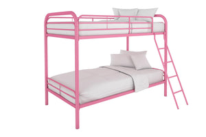 DHP Dusty Kids' Bunk Bed - Pink - Twin-Over-Twin