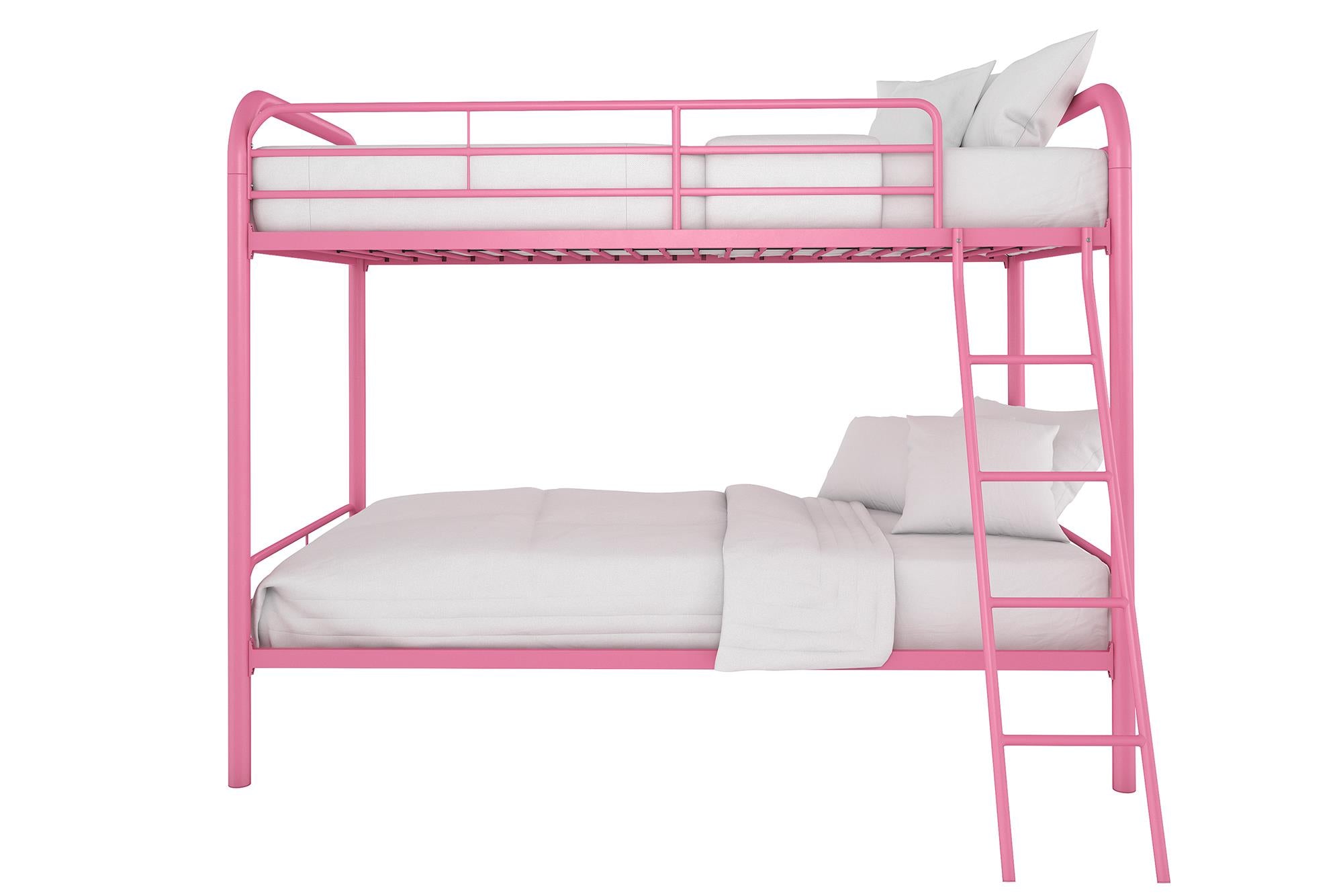 DHP Dusty Kids' Bunk Bed - Pink - Twin-Over-Twin