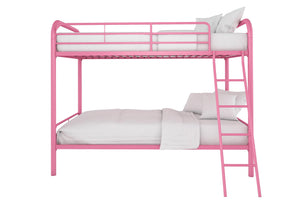 DHP Dusty Kids' Bunk Bed - Pink - Twin-Over-Twin