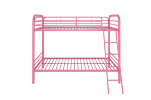 DHP Dusty Kids' Bunk Bed - Pink - Twin-Over-Twin